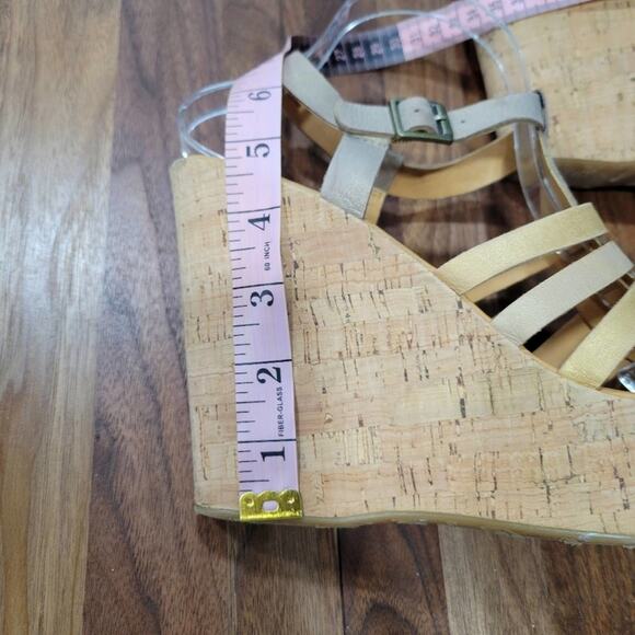 Korks by Kork Ease Poppy Wedge Leather Sandal, Metallic Size 10 - Picture 4 of 12